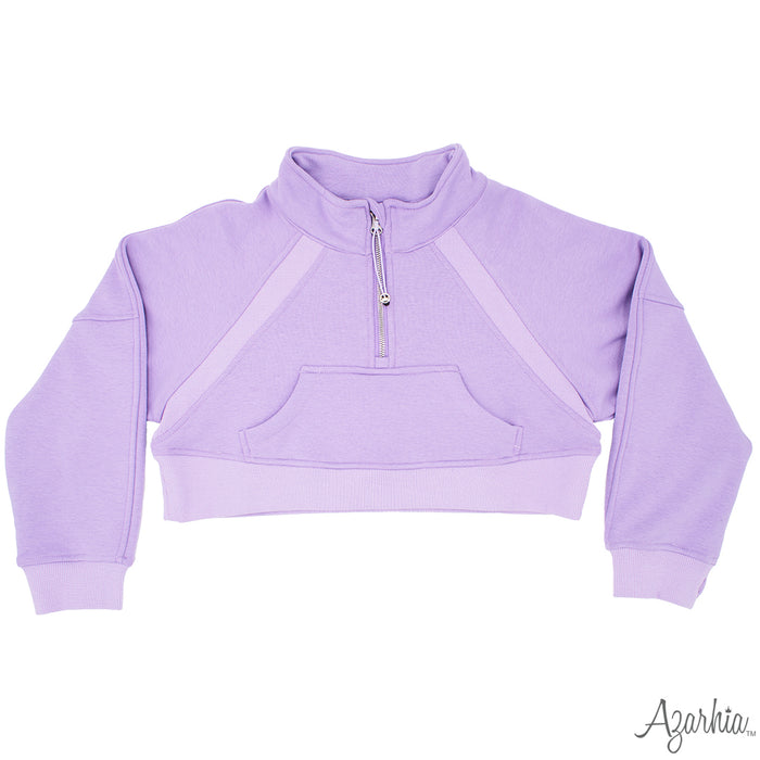 AZARHIA CROPPED 1/4 ZIP SWEATSHIRT LAVENDER