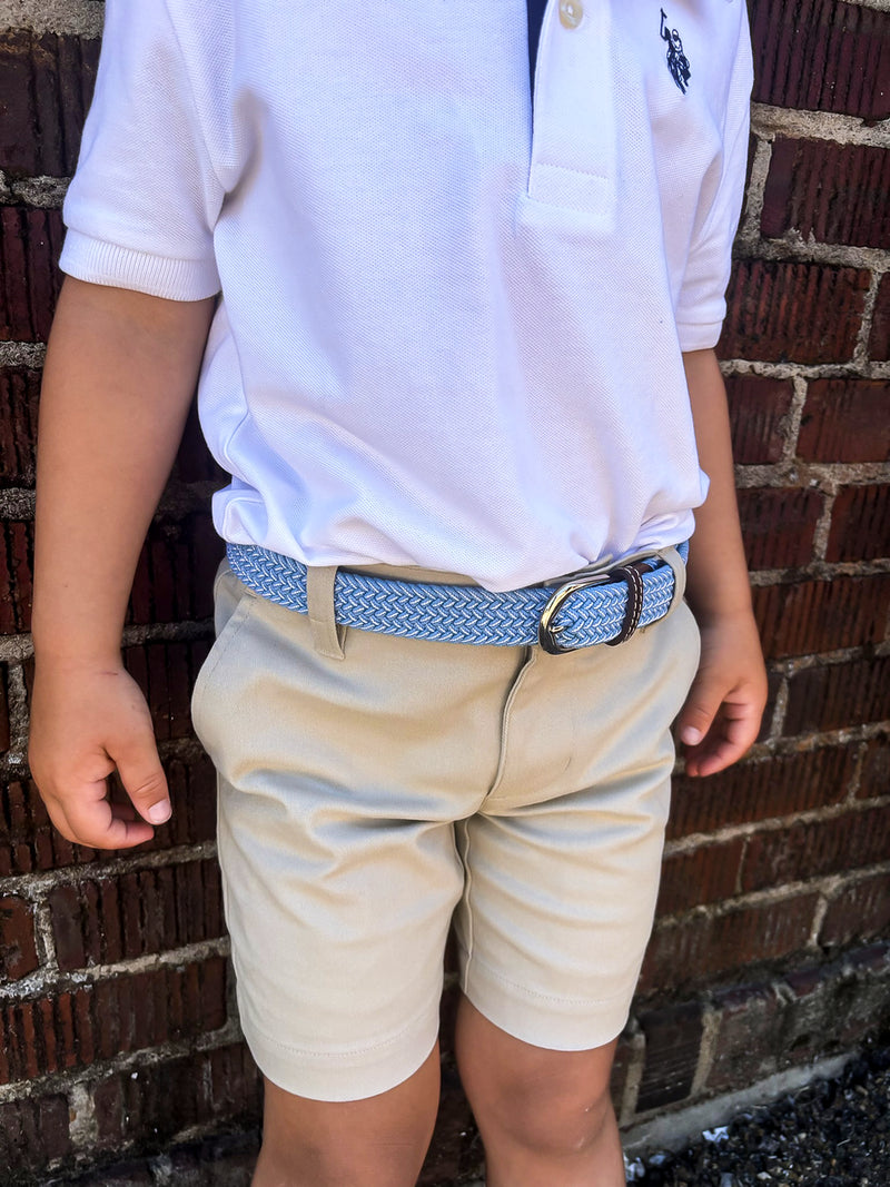 ROOSTA THE LIL NEWPORT KIDS HERRINGBONE WOVEN STRETCH BELT