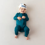 KYTE BABY ZIPPERED ROMPER IN LOCH