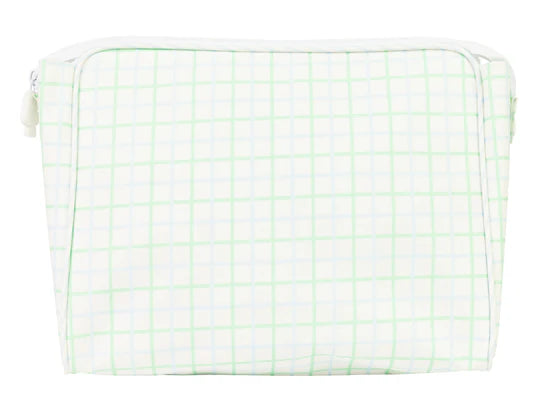 APPLE OF MY ISLA THE GO BAG LARGE BLUE GREEN WINDOWPANE