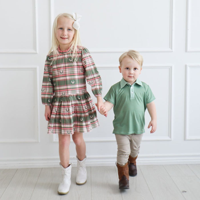 Trey Polo Green Stripe