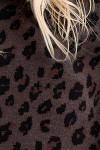 Molly Bracken Girls Knitted Sweater Dark Grey Leopard