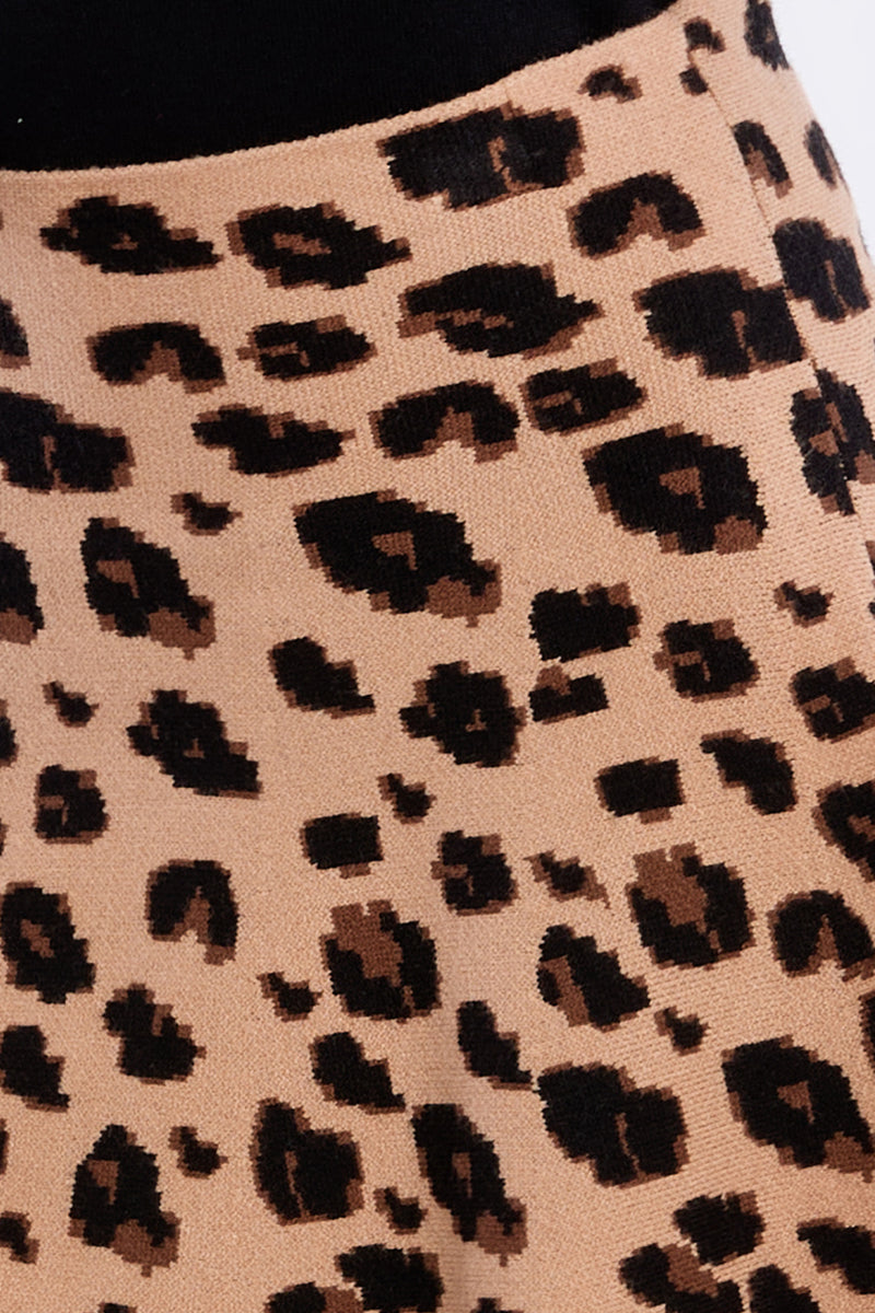 Molly Bracken Girls Knitted Skirt Leopard