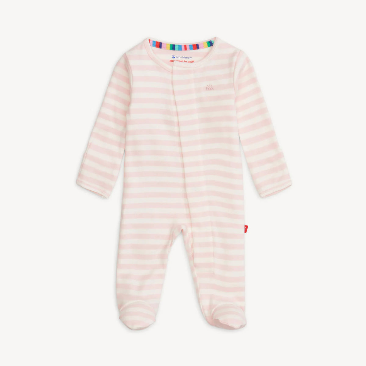 MAGNETIC ME PINK STRIPE ORGANIC FOOTIE