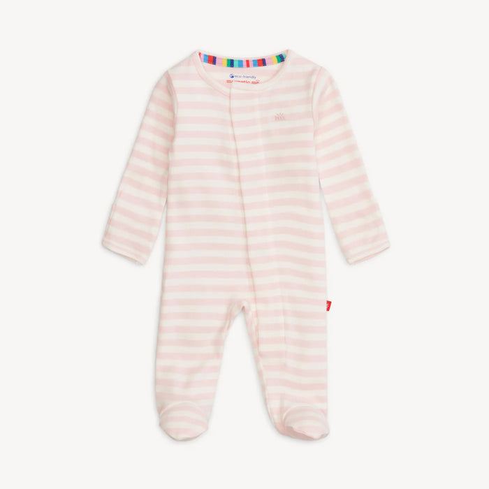 MAGNETIC ME PINK STRIPE ORGANIC FOOTIE