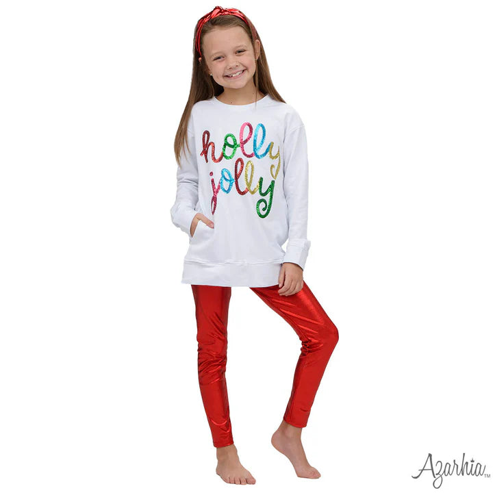 AZARHIA SHIMMER LEGGING RED