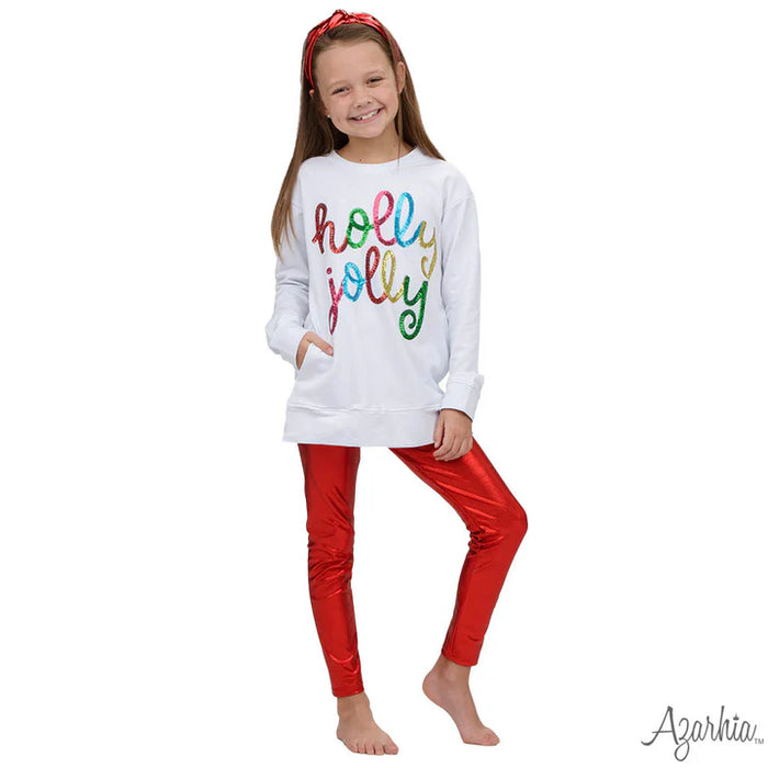 AZARHIA SHIMMER LEGGING RED