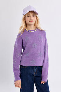Girls Knitted Sweater Purple