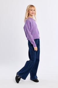Girls Knitted Sweater Purple
