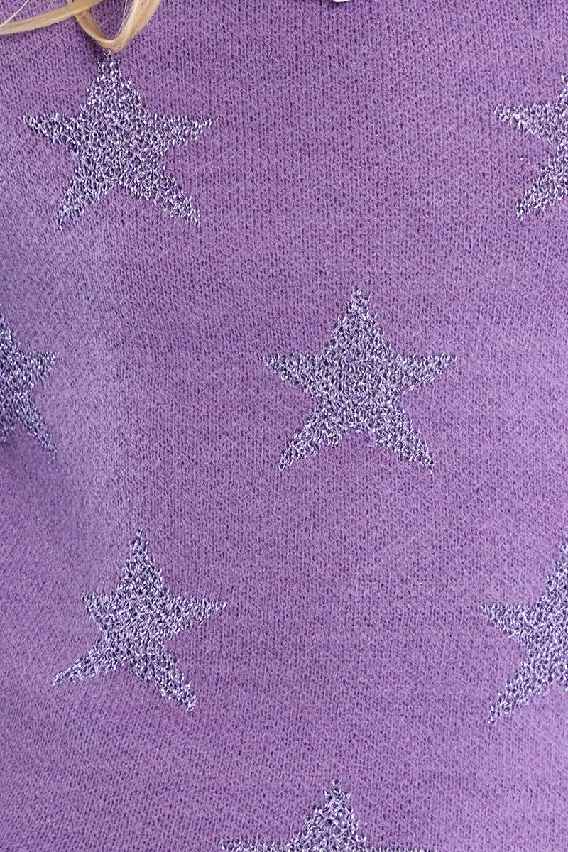 Girls Knitted Sweater Purple