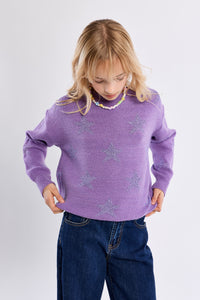 Girls Knitted Sweater Purple