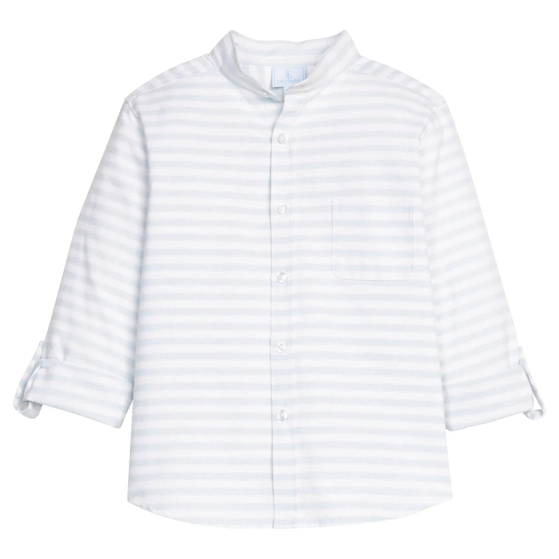 MANDARIN COLLAR ROLL SLEEVE SHIRT SAVANNAH STRIPE