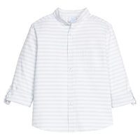 MANDARIN COLLAR ROLL SLEEVE SHIRT SAVANNAH STRIPE