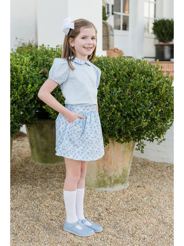 JAMES AND LOTTIE MIA SKIRT SET AVA BLUE FLORAL