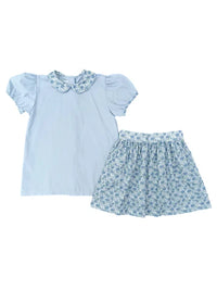 JAMES AND LOTTIE MIA SKIRT SET AVA BLUE FLORAL