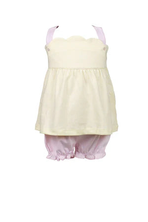 THE PROPER PEONY LIGHT YELLOW STRIPE BLOOMER SET