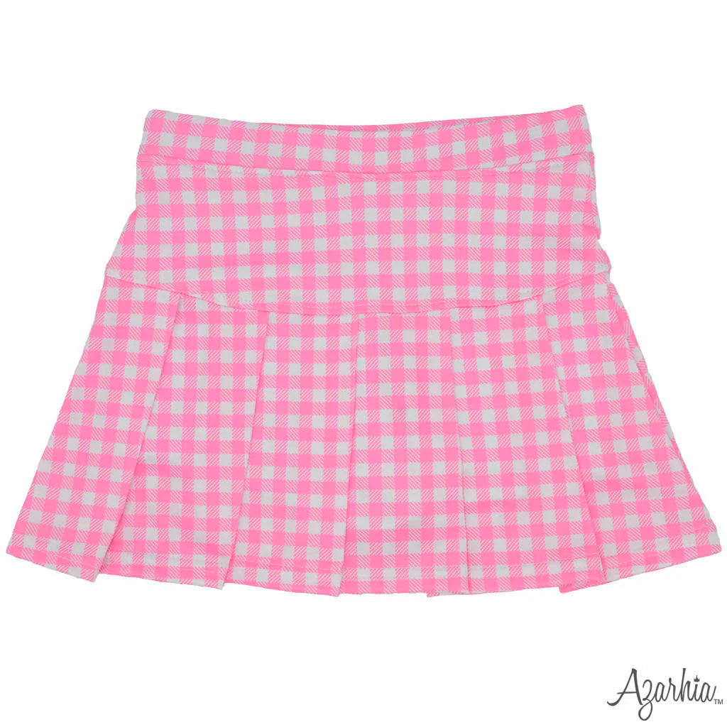 AZARHIA PINK/ WHITE GINGHAM TENNIS SKORT
