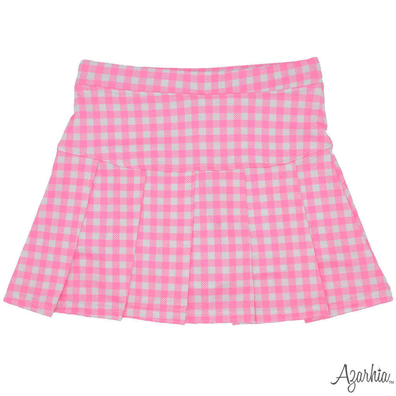 AZARHIA PINK/ WHITE GINGHAM TENNIS SKORT