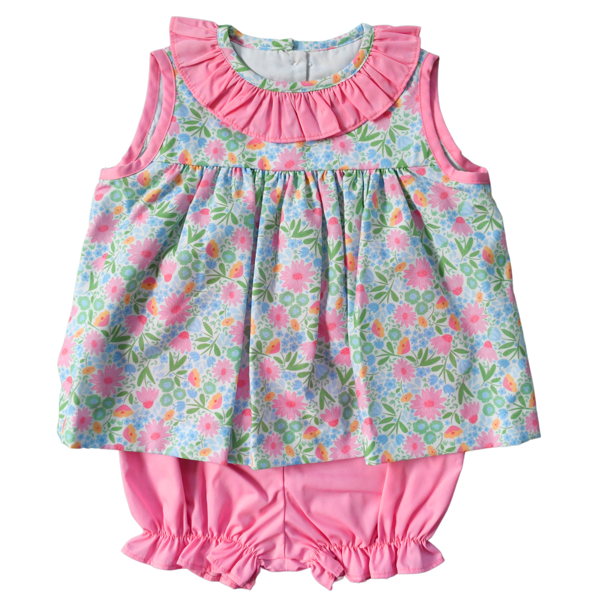 MINT MAGNOLIA OLIVIA BLOOMER SET FAIRVIEW FLORAL WITH PIPER GLEN PINK