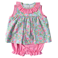 MINT MAGNOLIA OLIVIA BLOOMER SET FAIRVIEW FLORAL WITH PIPER GLEN PINK