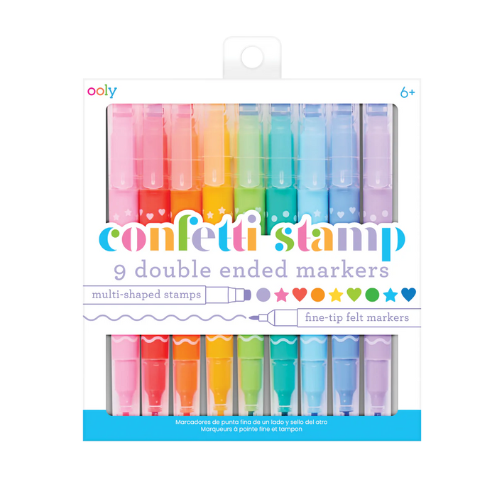 OOLY CONFETTI STAMP DOUBLE ENDED MARKERS