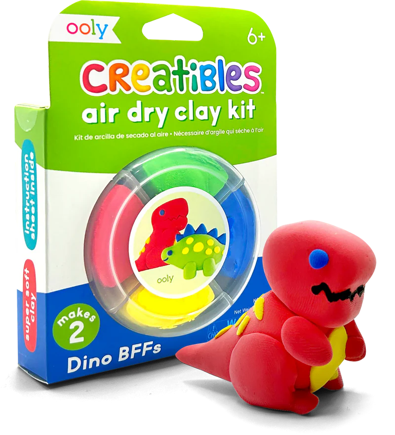 OOLY CREATIBLES D.I.Y. AIR-DRY CLAY KIT DINO BFF'S SET OF 4