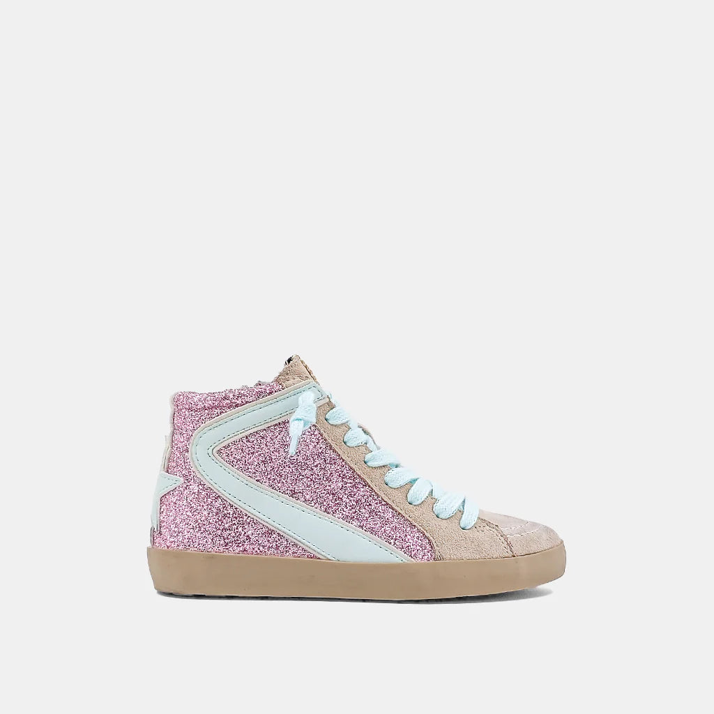 SHUSHOP ROONEY PINK GLITTER KIDS SNEAKER