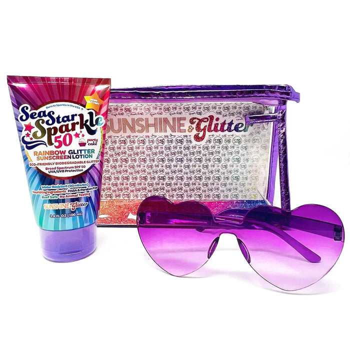 SUNSHINE & GLITTER PARTY CAKE TRAVEL GIFT SET