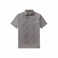 Gray patterned polo shirt on a white background