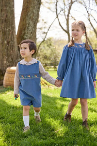 Little English Peter Pan Shirt Khaki Gingham