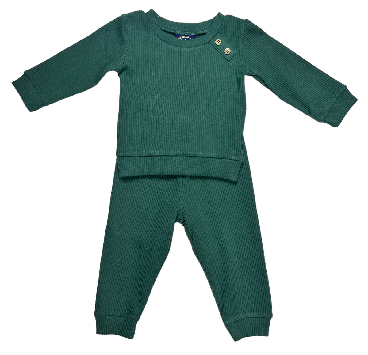 EMMA JEAN WALKER RIBBED 2 PC SET GREEN