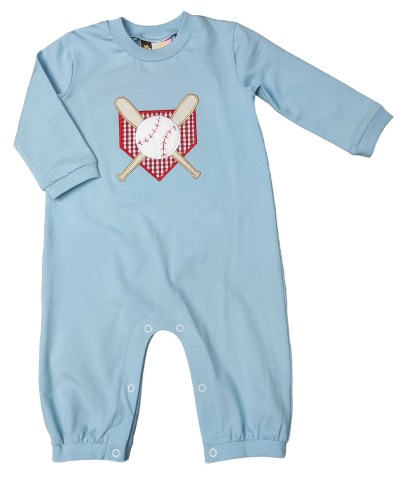 BANANA SPLIT BASEBALL APPLIQUE ROMPER