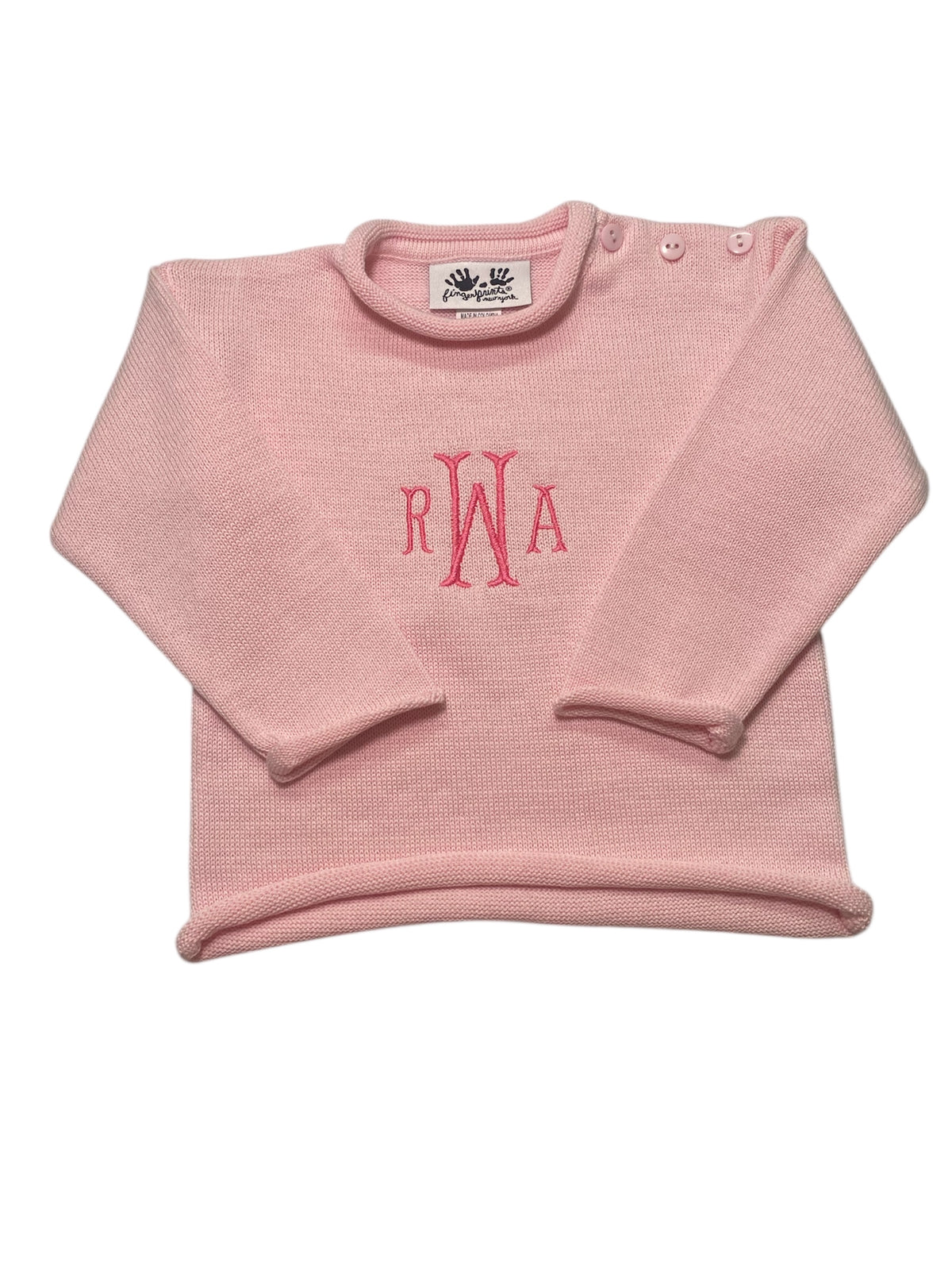 FINGERPRINTS ROLL NECK SWEATER PINK