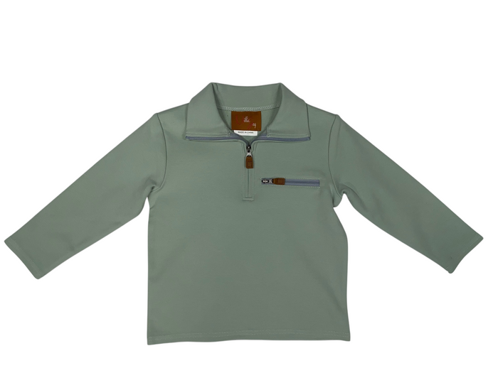 MILLIE JAY KINGSTON 1/4 ZIP PULLOVER SAGE