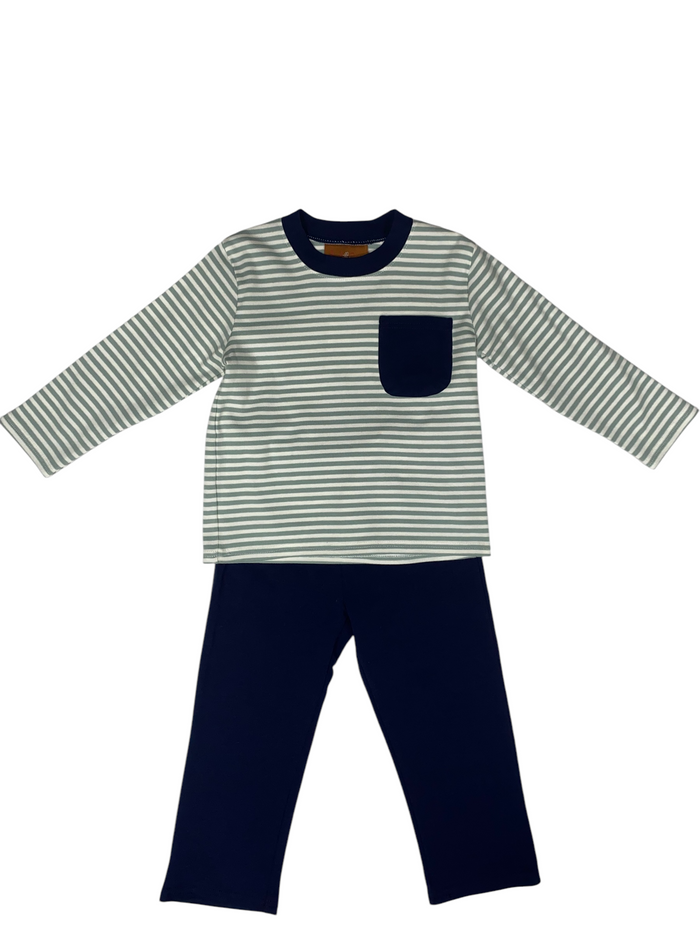 MILLIE JAY TATE PANT SET SAGE & NAVY