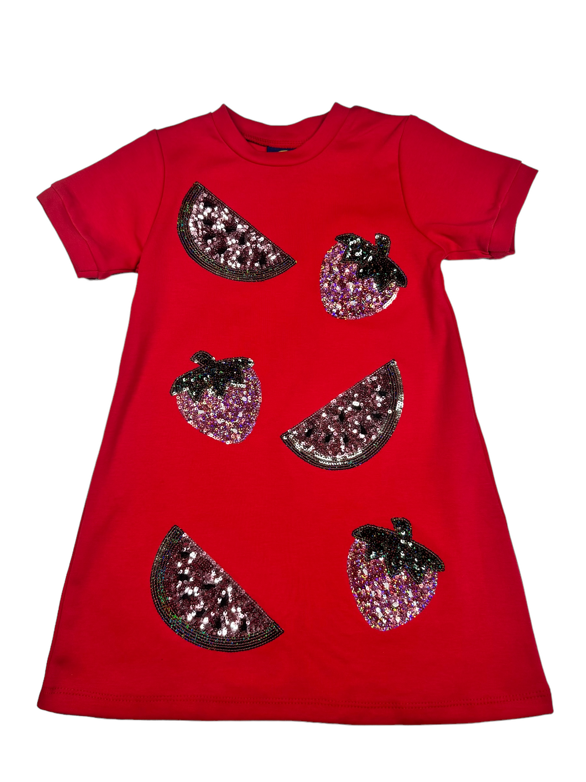 EMMA JEAN FRUIT SALAD APPLIQUE DRESS