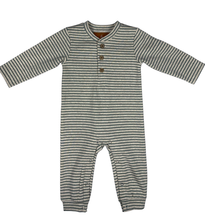 MILLIE JAY EASTON ROMPER GREEN STRIPE