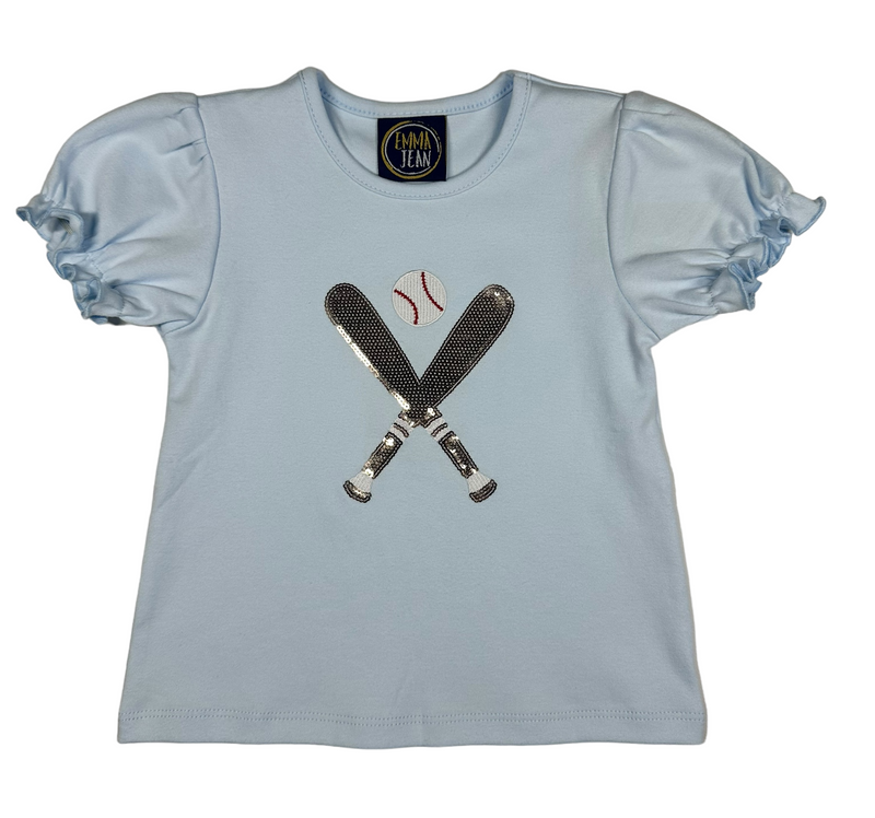 EMMA JEAN BASEBALL APPLIQUE SS SHIRT