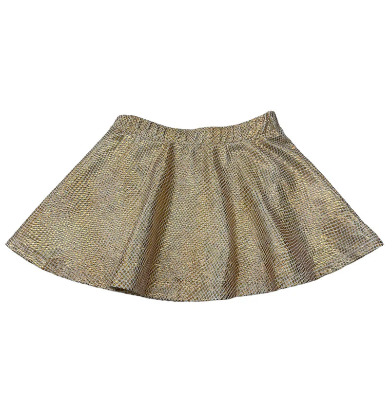 LULU BEBE ZOE METALLIC GOLD SKIRT