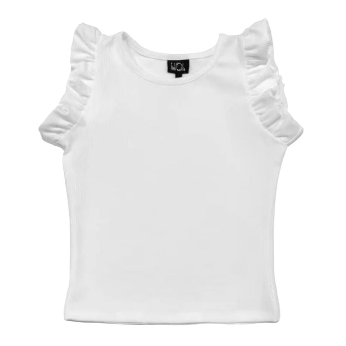 LITTLE OLIN WHITE RUFFLE SLEEVE TOP