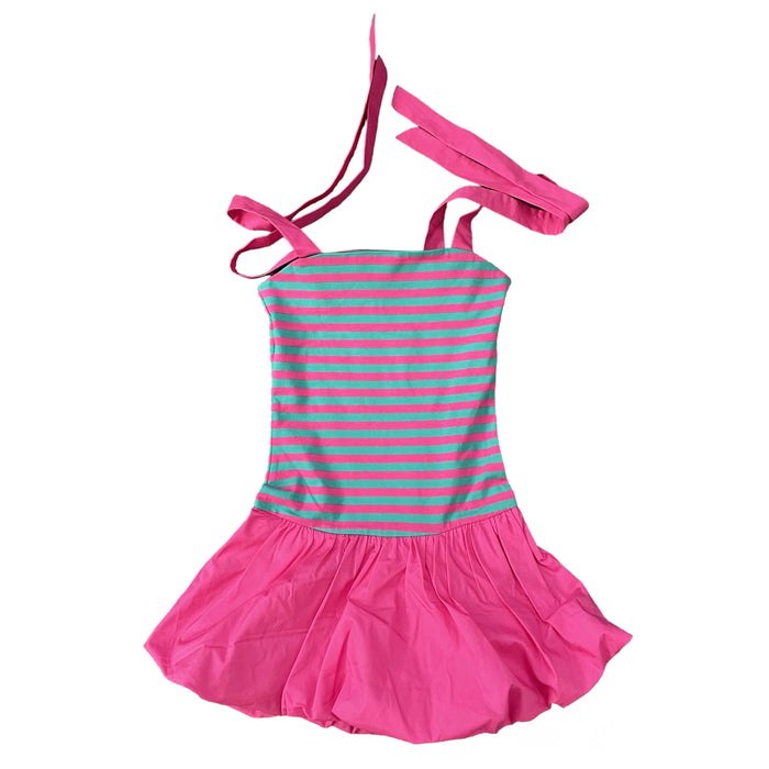 LITTLE OLIN PINK BUBBLE MINI DRESS