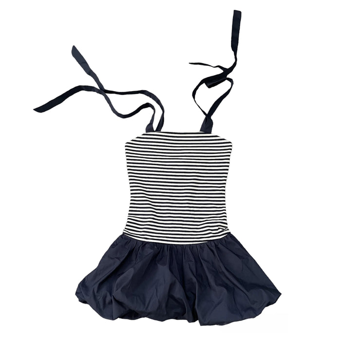 LITTLE OLIN NAVY BUBBLE MINI DRESS