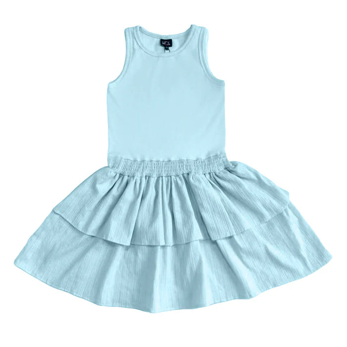 LITTLE OLIN AQUA TANK DRESS