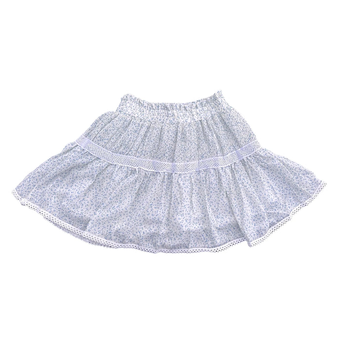 LITTLE OLIN BLUE FLOWER ELASTIC WAISTBAND SKIRT