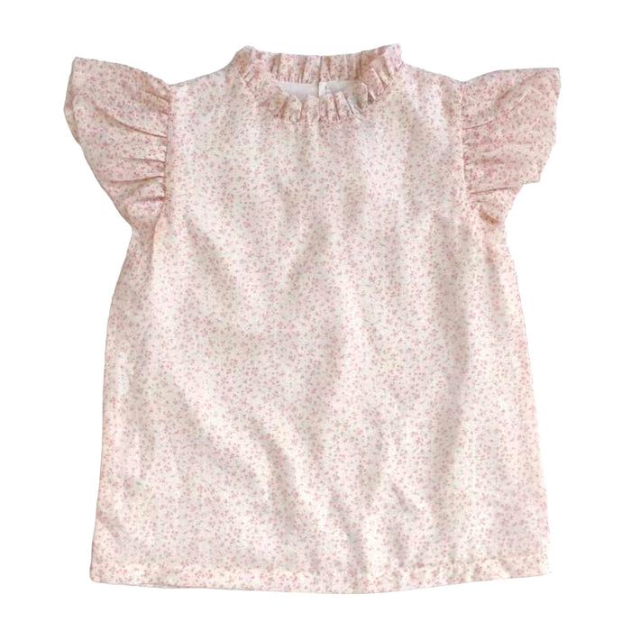 LITTLE OLIN PINK FLOWER RUFFLE BLOUSE