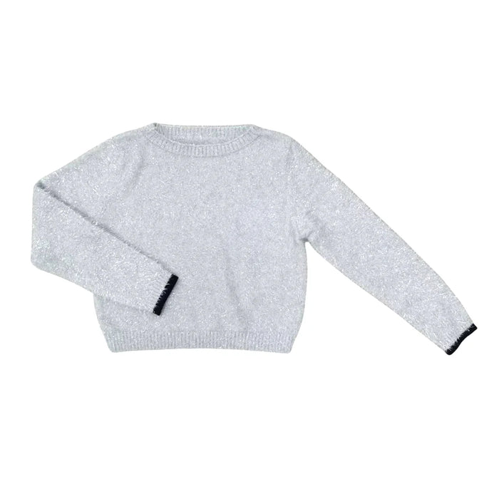 LITTLE OLIN SILVER FUZZY SWEATER