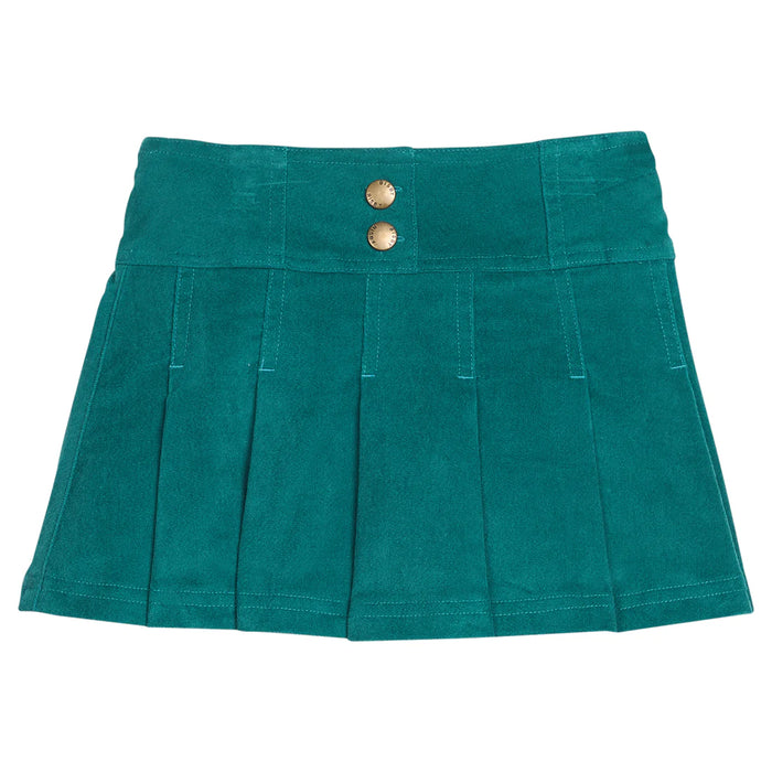 BISBY PLEATED MINI SKORT PEACCOK VELVET