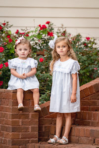 REMI DRESS PORCELIAN BLUE FLORAL BOW