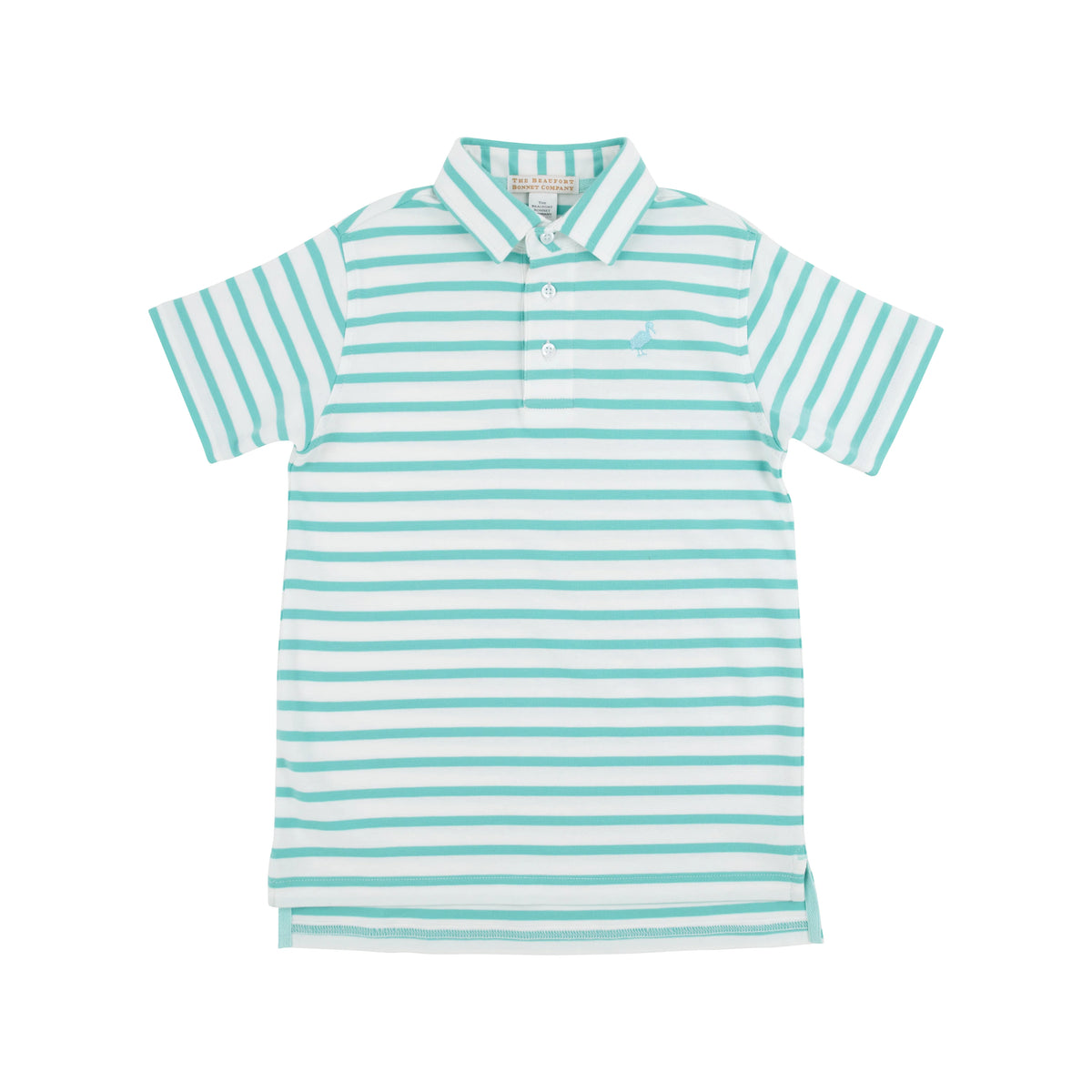 TBBC PRIM AND PROPER POLO TURKS TEAL STRIPE/EDISTO EGG BLUE