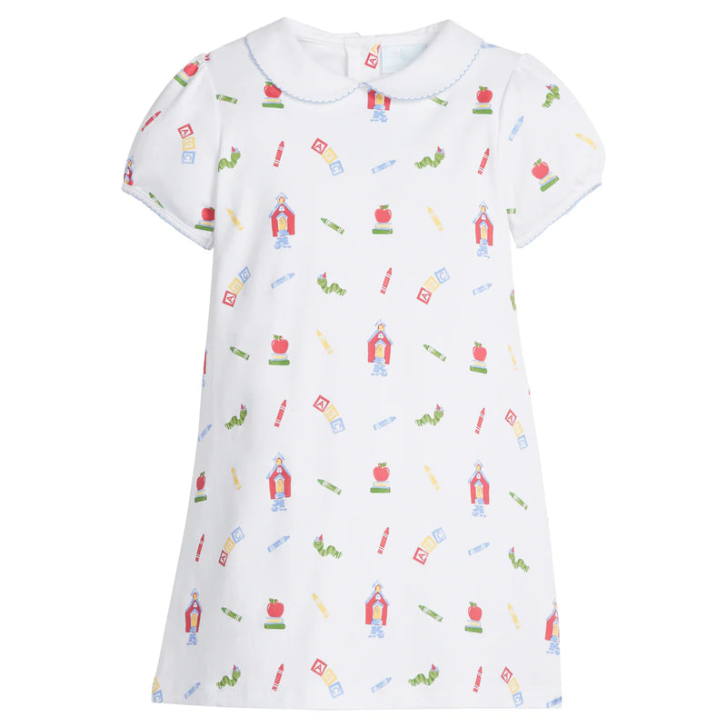 LITTLE ENGLISH PRINTED PETER PAN DRESS SCHOOL DAYS
